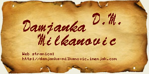 Damjanka Milkanović vizit kartica